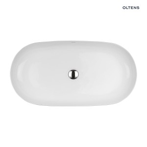 Oltens Hamnes Thin umywalka 80x40 cm nablatowa owalna biała 40821000