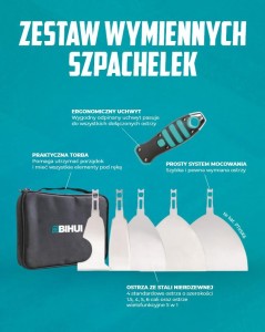 Zestaw wymiennych szpachelek z uchwytem 6 elementowy BIHUI