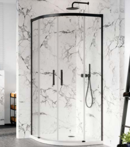 Ścianka prysznicowa półokrągła 90x80  Radaway IDEA BLACK PDD 387151-54-01 czarna